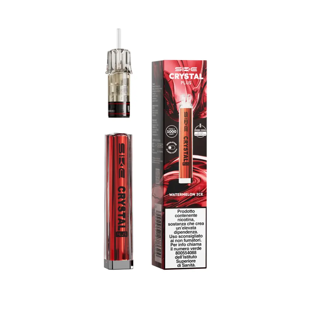SKE Crystal Plus Kit – Anguria Ice + Red | Dispositivo + Pod 2ml, Nicotina 20mg/ml