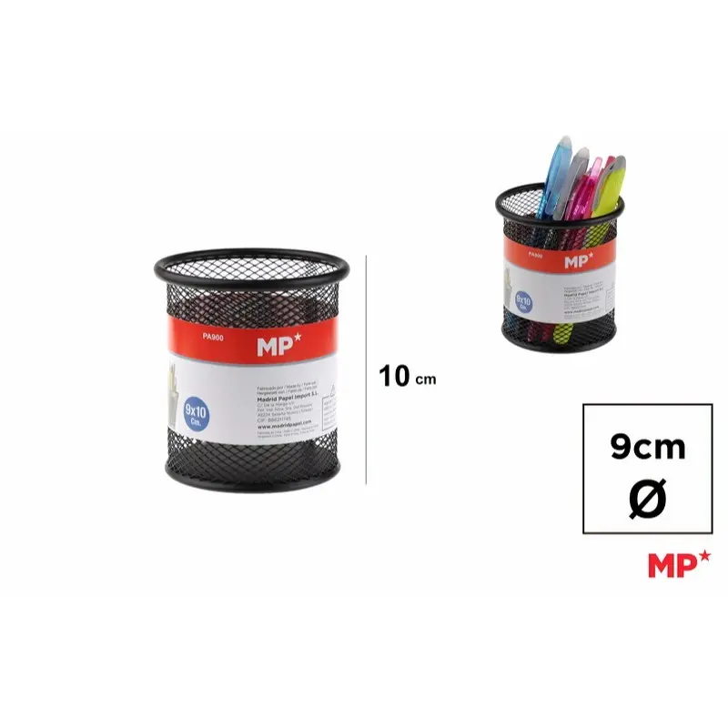 MP PORTAPENNE IN METALLO ROTONDO 10X9CM NERO