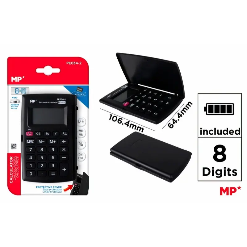 MP Calcolatrice da Tasca con Copertina