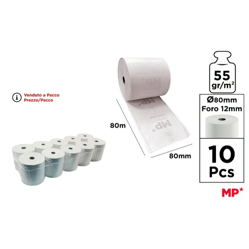 MP ROTOLO TERMICO 80X80MM 80MT 55G 10PZ