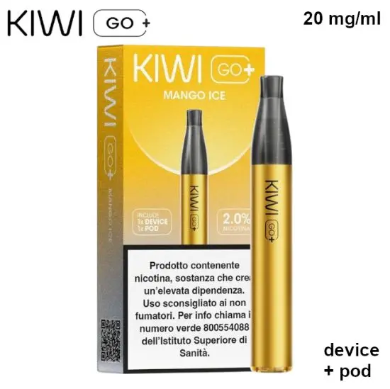 KIWI GO + STARTER KIT (Mango Ice/Mango Ice) 2ml, Nicotina 20mg/ml