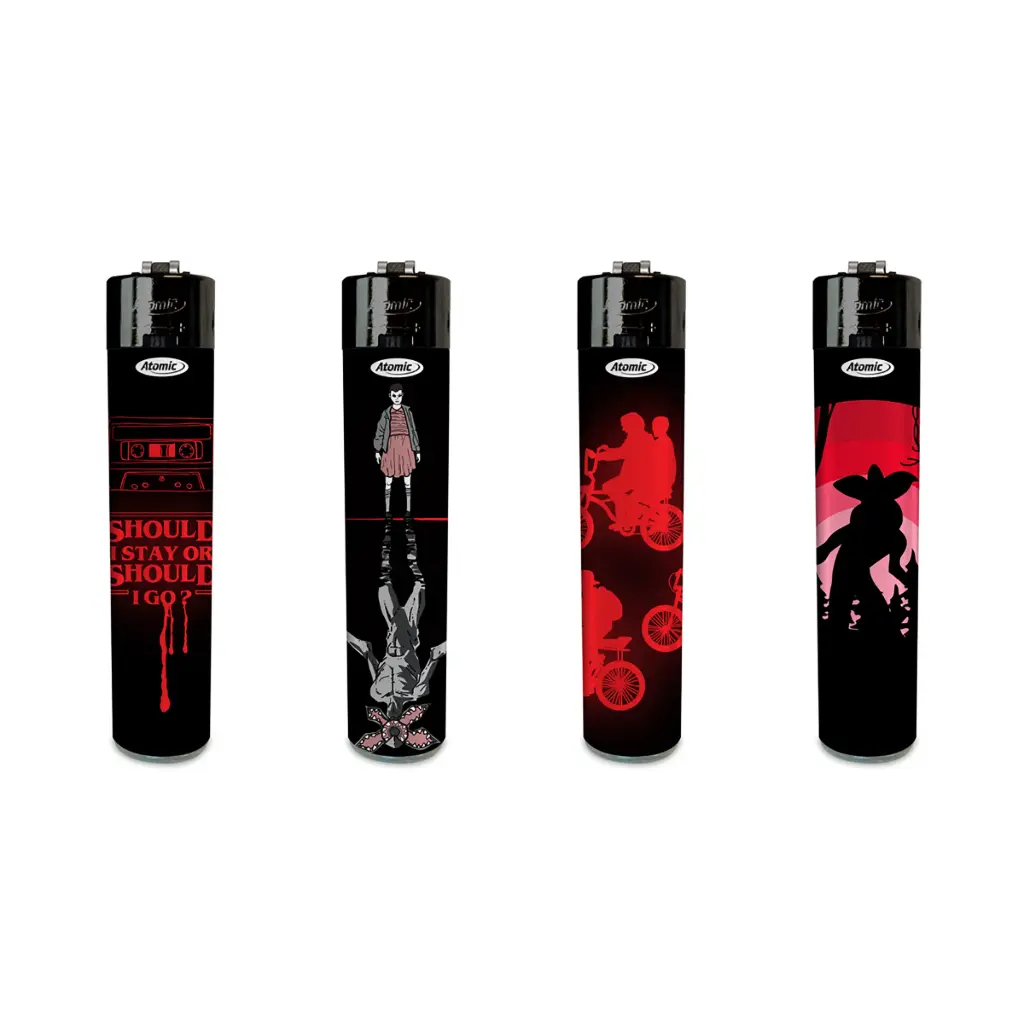Atomic Flint Lighter Festival Softflame Refillable with Label Stranger Things II, 24 pcs by Karikato