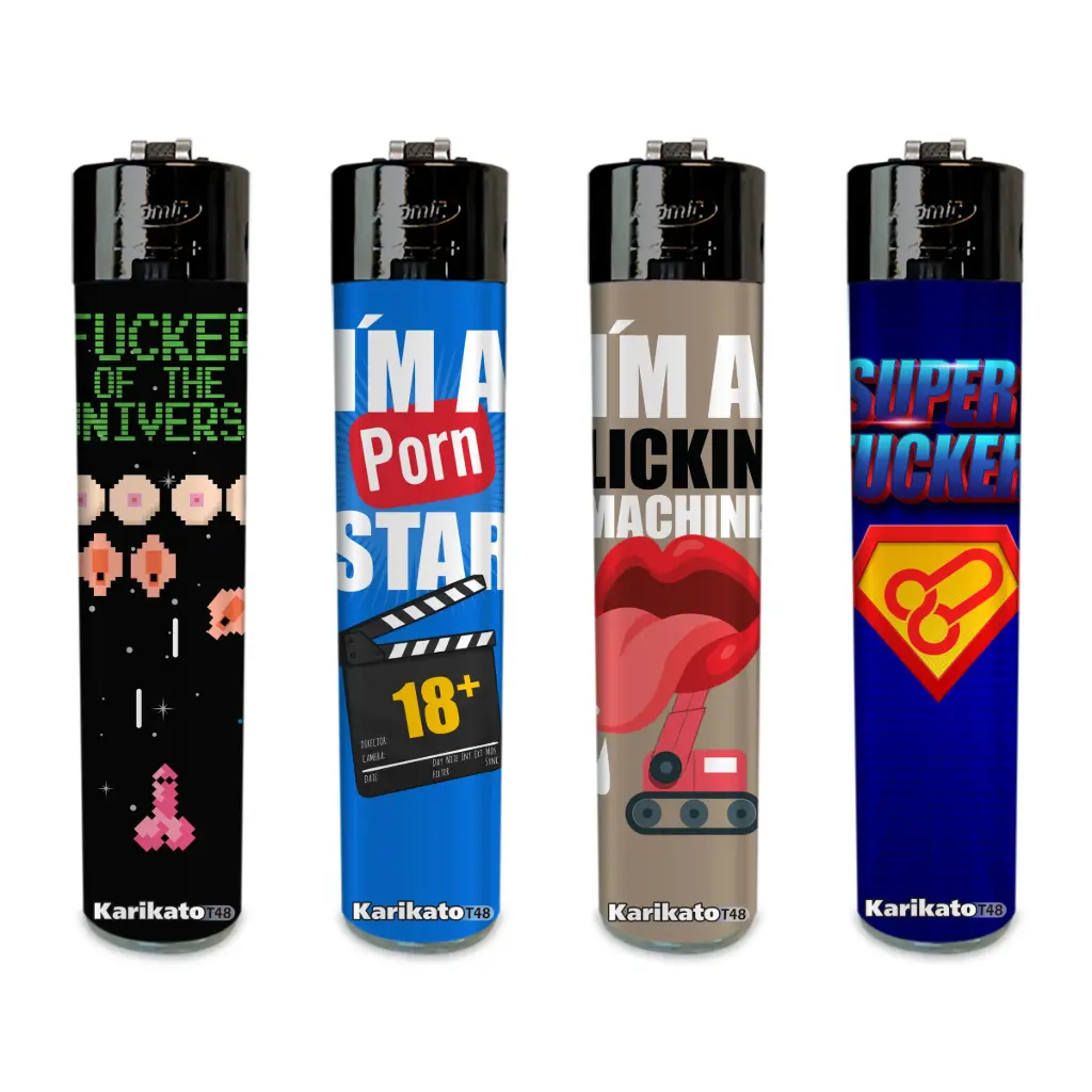 ATOMIC accendini pietrina fiamma morbida ricaricabili festival “sex instructor” opachi by Karikato