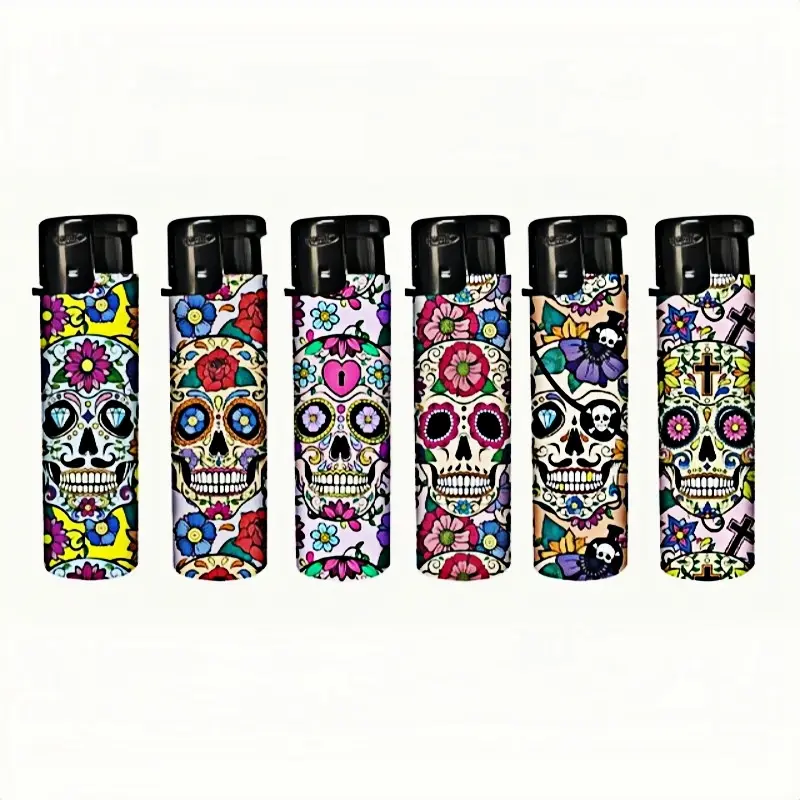 Coney Electronic Lighter Oval Jet Blue Jetflame Refillable La Catrina assorted