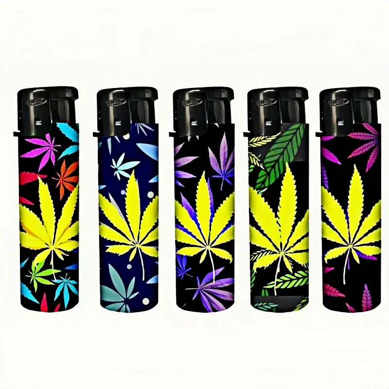 Coney Electronic Lighter Oval Jet Blue Jetflame Refillable Leaf assorted