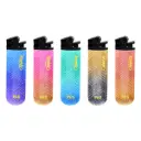 FLS by Atomic Flint Lighter Flower wheel Softflame Disposable 2-Tone Metallic