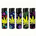 Coney Electronic Lighter Oval Jet Blue Jetflame Refillable Leaf assorted